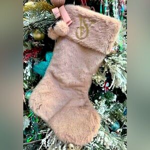 Victoria’s Secret Limited Edition 2024 Mauve‎ Faux Fur Christmas Stocking